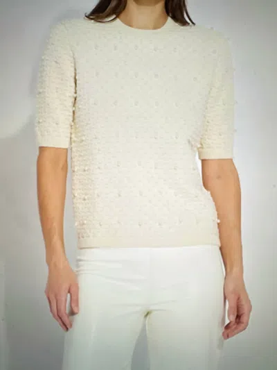 Lyssé Valentina Pearl Short Sleeve Sweater In Icing In Multi