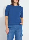 Lyssé Valentina Short Sleeve Sweater In Blue