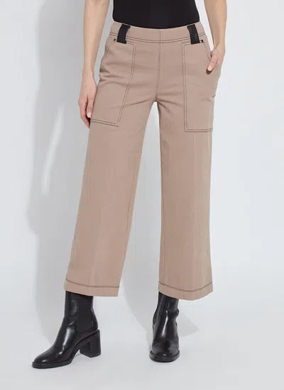 Lyssé Valerie Wide Leg Crop Denim In Brown