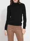 Lyssé Lysse Smocked Mock Neck Sweater In Black