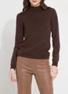 Lyssé Valery Smocked Mockneck Sweater In Dark Mocha In Brown