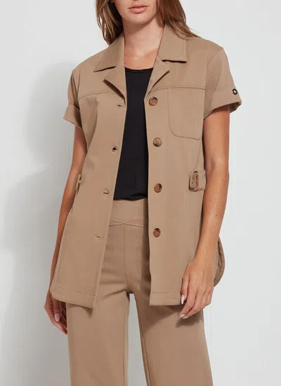 Lyssé Valley Elasticated Waist Jacket In Brown
