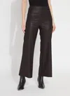 Lyssé High Rise Faux Leather Cropped Pants In Brown