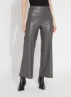 Lyssé Hi Waist Vegan Leather Wide Leg Pants In Gray Ash In Multi