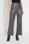 Lyssé Hi Waist Vegan Leather Wide Leg Pants In Gray Ash In Multi
