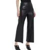 Lyssé High Waist Vegan Leather Wide Leg Pants In Kohl Black In Black