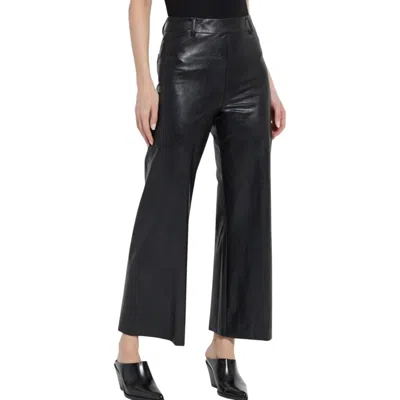 LYSSÉ VEGAN LEATHER WIDE LEG PANTS IN BLACK