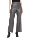 Lyssé Hi Waist Vegan Leather Wide Leg Pants In Gray Ash