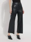 Lyssé High Waist Vegan Leather Wide Leg Pants In Kohl Black