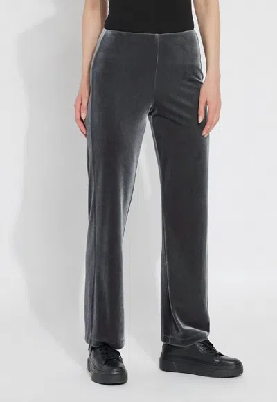 Lyssé Velvet Pants In Solid Charcoal In Gray