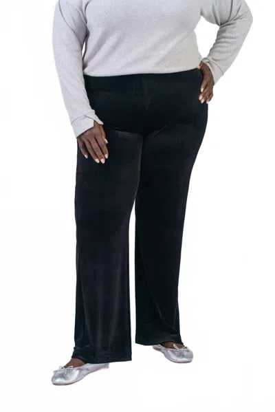 Lyssé Velvet Wide Leg Pants - Plus In Black