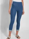Lyssé Boyfriend Denim Legging In Mid Wash In Multi