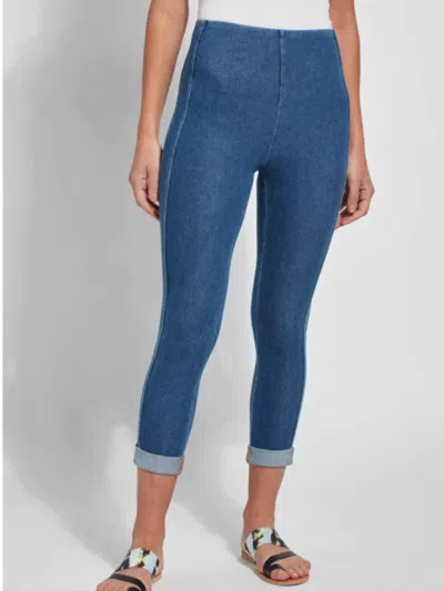 LYSSÉ VENICE CUFF CROP LEGGING IN DENIM