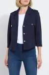 Lyssé Veronica Crop Ponte Blazer In True Navy