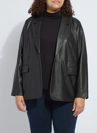 Lyssé Versatile Vegan Leather Blazer Curvy In Black