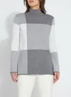 Lyssé Victoria Pullover Sweater In Festive Allure Check In Gray