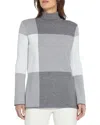 Lyssé Victoria Pullover Sweater In Festive Allure Check In Grey