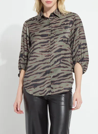 Lyssé Victorian Flowy Balloon Sleeve Shirt In Untamed Grace
