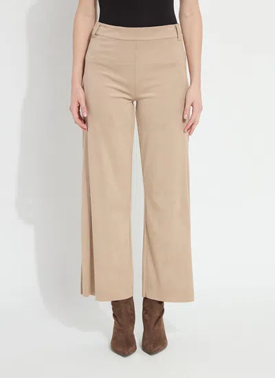 Lyssé Vionette Vegan Suede Wide Leg Trouser (28" Inseam) In Neutral