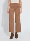 Lyssé Vionette Vegan Suede Wide Leg Trouser Curvy In Brown