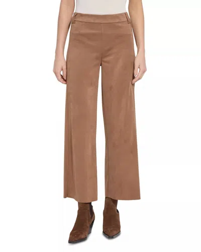 Lyssé Vionette Vegan Suede Wide Leg Trouser In Lux Camel In Brown