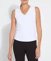 Lyssé V-neck Shell Tank Top In White In Multi
