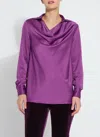 Lyssé Wallis Draped Cowl Neck Top In Purple