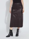 Lyssé Warren A-line Vegan Leather Skirt In Brown