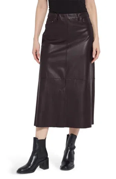 Lyssé Lysse Warren A-line Faux Leather Midi Skirt In Double Espresso