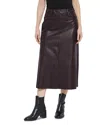 Lyssé Warren Faux Leather Midi Skirt In Brown