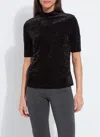 Lyssé Winfred Smocked Velvet Top In Black