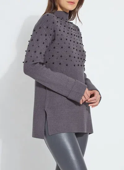 Lyssé Winona Pearl Pullover Sweater In Grey Melange In Gray