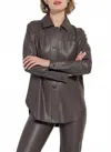 Lyssé Amara Vegan Leather Overshirt In Brown