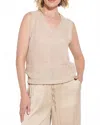 Lyssé Bria Sequin V-neck Sleeveless Sweater In Neutral
