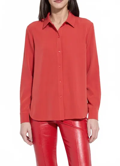 LYSSÉ WOMEN'S BUTTON DOWN SHIRT IN RED
