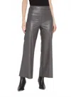 Lyssé Women's Cropped Wide Leg Leather Pant In Gry Ash In Multi