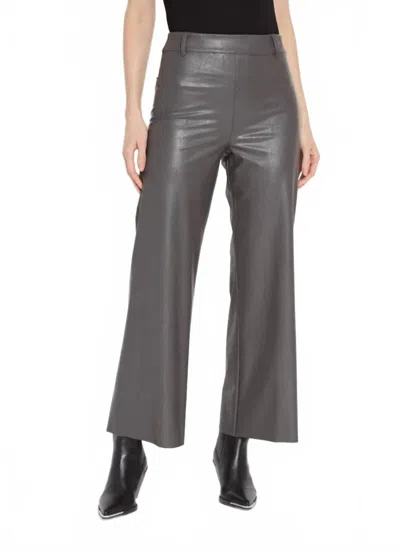 Lyssé Women's Cropped Wide Leg Leather Pant In Gry Ash In Multi