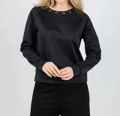 Lyssé Women's Desi Grommet Detail Neoprene Pullover In Black