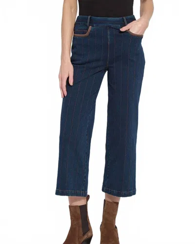 Lyssé Women's Landon Embroidered Wide Leg Denim In Indigo In Blue