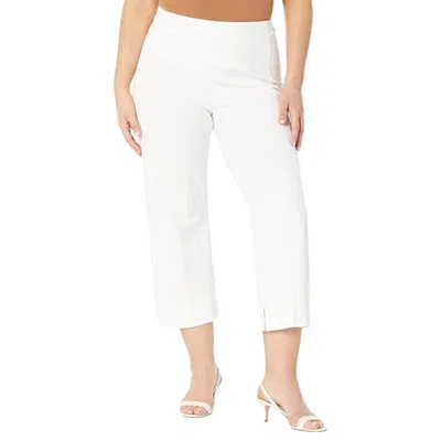 Lyssé Women's Lysse Gaia Braided Crop Pants White 4-way Stretch Straight Jzz366
