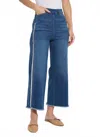 Lyssé Noah Hi Waist Crop Wide Fringe Denim (26" Inseam) In Blue