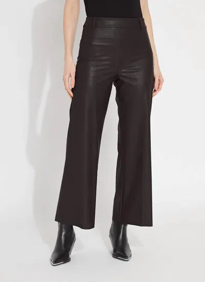 Lyssé Women's Vegan Leather Wide Leg Pants In Double Espresso In Black