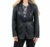 Lyssé Women's Versatile Vegan Leather Blazer In Black In Black