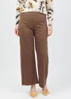 Lyssé Women's Vionette Vegan Suede Wide Leg Trousers In Lux Camel In Brown