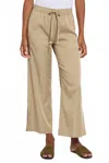 Lyssé Zena Drawstring Ankle Wide Leg In Sandstone In Gold