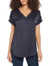 Lyssé Santorini Roll Cuff Top In Blue