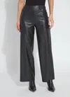 Lyssé Wren Hi Waist Wide Leg Vegan Leather Pant In Black In Black