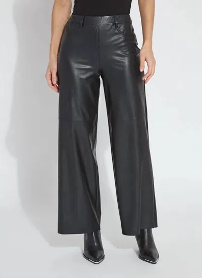 Lyssé High Waist Vegan Leather Wide Leg Pants In Kohl Black In Multi