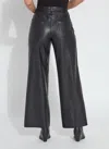 Lyssé Wren Hi Waist Wide Leg Vegan Leather Pant In Black In Black