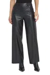 Lyssé Wren Hi Waist Wide Leg Vegan Leather Pant In Black In Black
